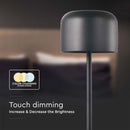 1.5W(150Lm) table lamp with built-in LED, V-TAC, IP54, 2000mAh Lithium battery, DC:5V, 1A-2A,, black, 2700K+5700K,