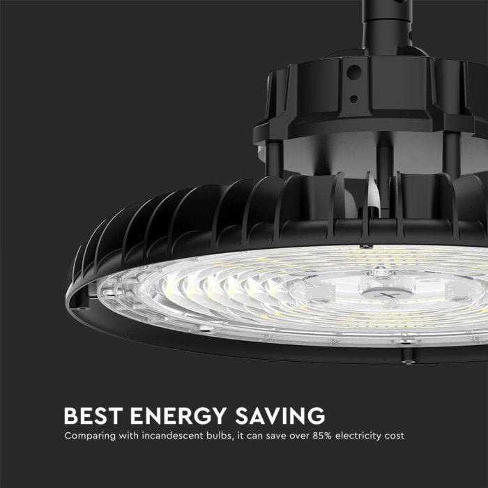 200W(27000Lm) 160Lm)W LED UFO noliktavas gaismeklis 3IN1, IP65, IK08, melns, garantija 5 gadi, D(2021)