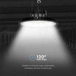 200W(27000Lm) 160Lm)W LED UFO noliktavas gaismeklis 3IN1, IP65, IK08, melns, garantija 5 gadi, D(2021)