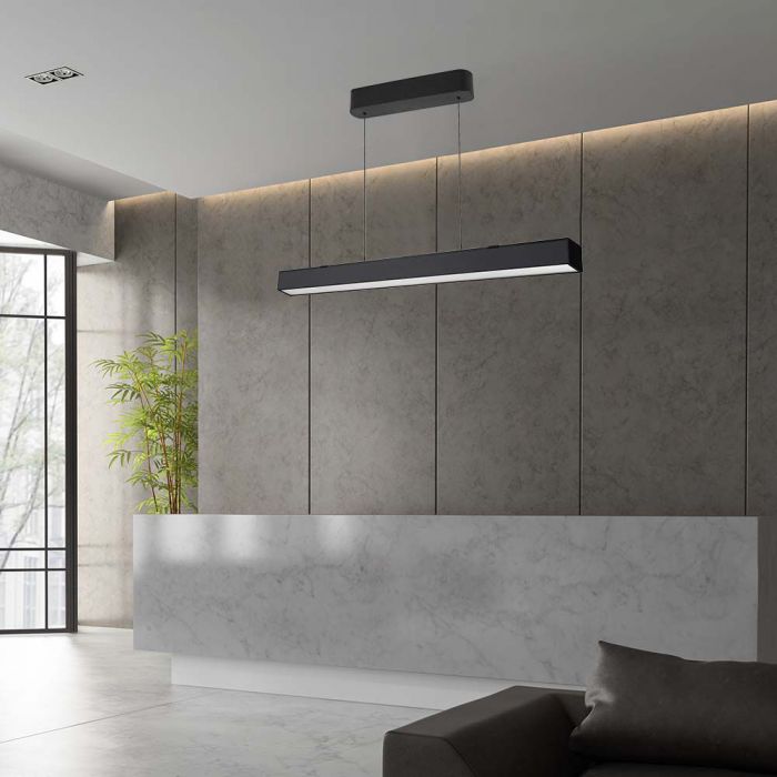 40W(3400Lm) LED V-TAC SAMSUNG linjär armatur, IP20, svart, 3IN1