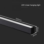 40W(3400Lm) LED V-TAC SAMSUNG linjär armatur, IP20, svart, 3IN1