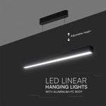 40W(3400Lm) LED V-TAC SAMSUNG linjär armatur, IP20, svart, 3IN1
