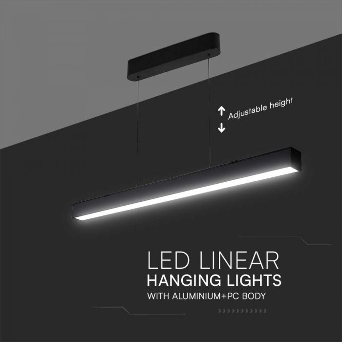 40W(3400Lm) LED V-TAC SAMSUNG linjär armatur, IP20, svart, 3IN1