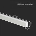 40W(3400Lm) LED V-TAC SAMSUNG lineaarne valgusti, IP20, must, 3IN1