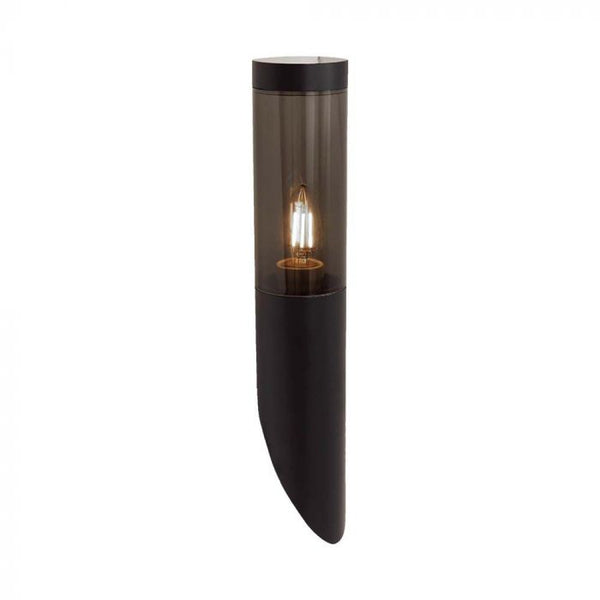 AKCIJA_Fasādes lampas karkass ar 1xE27 LED spuldzi (spuldze nav iekļauta), gaisma vērsta uz augšu, melns, IP44