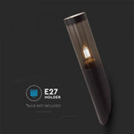 Fasādes lampas karkass ar 1xE27 LED spuldzi (spuldze nav iekļauta), gaisma vērsta uz augšu, melns, IP44