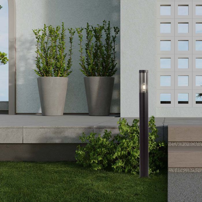 LED surface-mounted luminaire with 1xE27 LED bulb (bulb not included), black, IP44