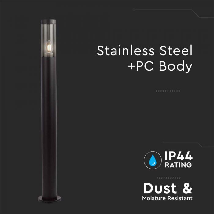 LED surface-mounted luminaire with 1xE27 LED bulb (bulb not included), black, IP44