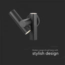 6W(620Lm) LED divvirzienu fasādes/sienas gaismeklis, V-TAC, IP44, melns, neitrāli balta gaisma 4000K