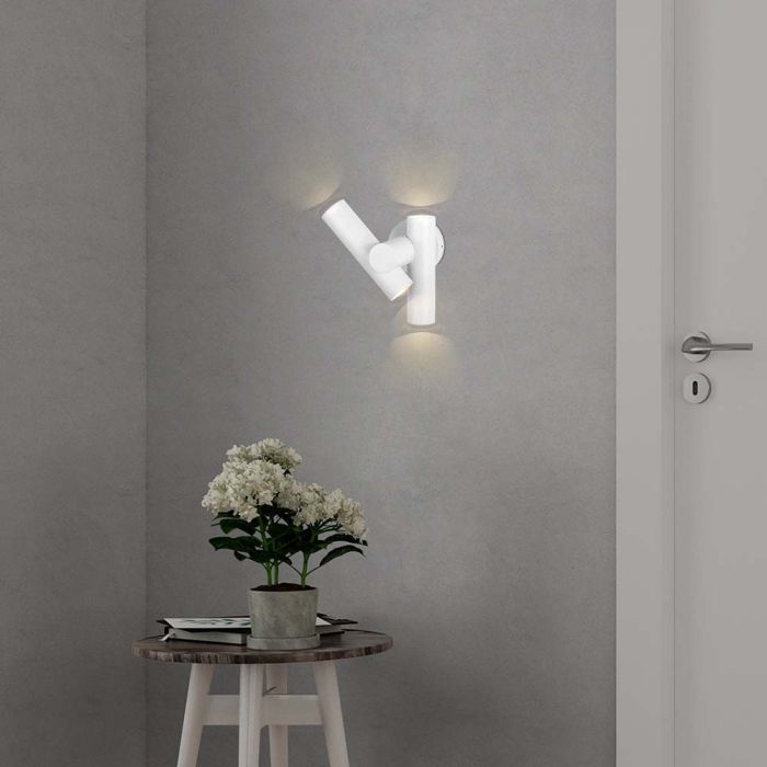 6W(620Lm) LED divvirzienu fasādes/sienas gaismeklis, V-TAC, IP44, balts, neitrāli balta gaisma 4000K