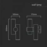 6W(620Lm) LED divvirzienu fasādes/sienas gaismeklis, V-TAC, IP44, balts, neitrāli balta gaisma 4000K