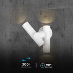 6W(620Lm) LED divvirzienu fasādes/sienas gaismeklis, V-TAC, IP44, balts, neitrāli balta gaisma 4000K