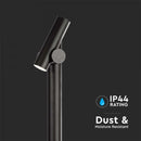 4W(390Lm) LED Utanpåliggande trädgårdslampa, V-TAC, IP44, svart, varmvitt ljus 3000K