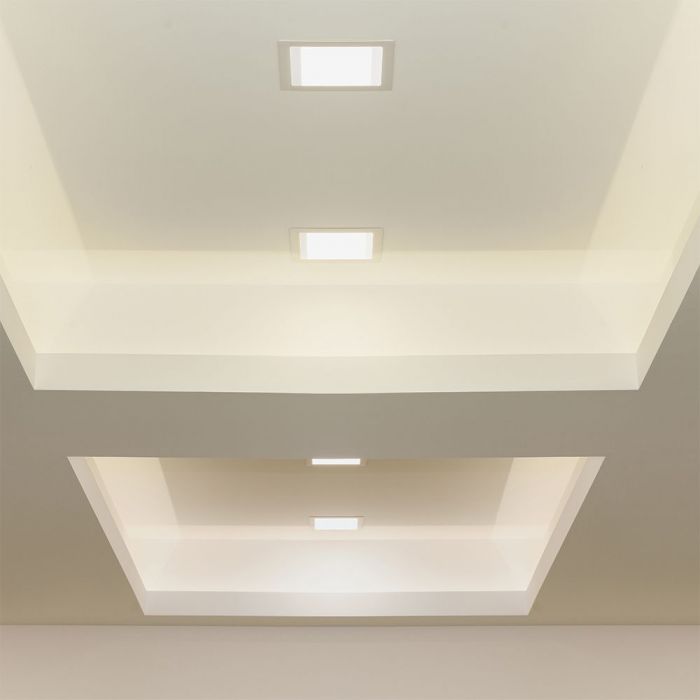 3W (330Lm) LED paneel süvistatav ruut, V-TAC, IP20, neutraalne valge valgus 4000K, koos toiteplokiga.