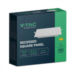 3W(330Lm) LED  iebūvējams panelis, V-TAC, IP20, kvadrāta, balts, 90x90x28,2mm, iebūv. izm 70mm, auksti balta gaisma 6500K