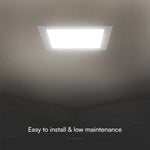 6W(660Lm) LED Panelis iebūvējams kvadrāta, V-TAC, IP20, balts, 120x120x28,4mm, iebūv.izm 92mm, silti balta gaisma 3000K