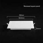 6W(630Lm) LED CREE panelis iebūv., kvadrāts, balts, 120x120x28,4mm, iebūv.izm 92mm, IP20, V-TAC, iebūvējams, 3IN1