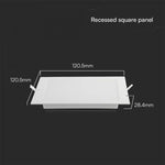 6W(660Lm) LED paneel süvistatav, ruudukujuline, V-TAC SAMSUNG, IP20, 120.5x120.5x28.4mm, neutraalne valge valgus 4000K SQ