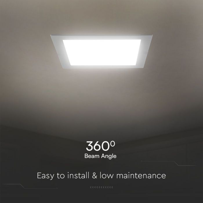 6W(660Lm) LED panel recessed, square, V-TAC SAMSUNG, IP20, 120.5x120.5x28.4mm, neutral white light 4000K SQ