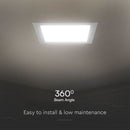 6W(660Lm) LED panel recessed, square, V-TAC SAMSUNG, IP20, 120.5x120.5x28.4mm, neutral white light 4000K SQ