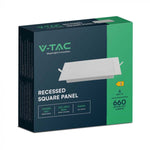 6W(660Lm) LED paneel süvistatav ruut, V-TAC, IP20, valge, 120x120x28,4mm, sisseehitatud suurus 92mm, külmvalge valgus 6500K
