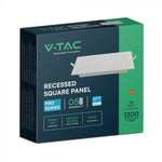 12W(1200Lm) LED paneel süvistatav, kandiline, valge, V-TAC SAMSUNG, IP20, 5 aasta garantii, soe valge valgus 3000K
