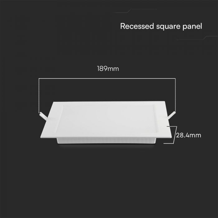 12W(1200Lm) LED paneel süvistatav, kandiline, valge, V-TAC SAMSUNG, IP20, 5 aasta garantii, soe valge valgus 3000K