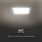 12W(1200Lm) LED paneel süvistatav, kandiline, valge, V-TAC SAMSUNG, IP20, 5 aasta garantii, soe valge valgus 3000K
