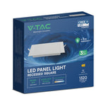 12W(1320Lm) LED CREE panelis iebūv., balts, kvadrāts, 170x170x28,4mm, iebūv. izm 130mm, IP20, V-TAC, 3IN1
