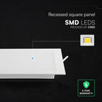 12W(1320Lm) LED CREE panelis iebūv., balts, kvadrāts, 170x170x28,4mm, iebūv. izm 130mm, IP20, V-TAC, 3IN1