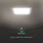 12W(1320Lm) LED CREE panelis iebūv., balts, kvadrāts, 170x170x28,4mm, iebūv. izm 130mm, IP20, V-TAC, 3IN1