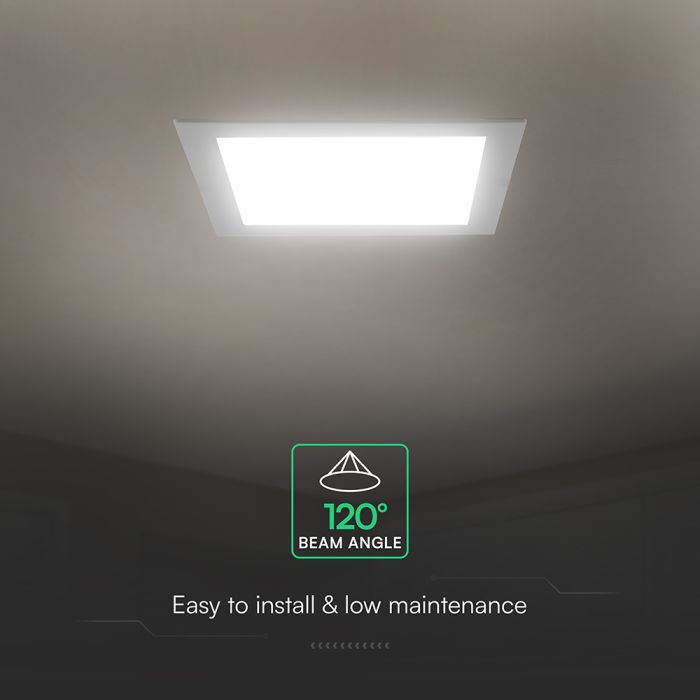 12W(1320Lm) LED CREE panelis iebūv., balts, kvadrāts, 170x170x28,4mm, iebūv. izm 130mm, IP20, V-TAC, 3IN1