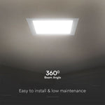 18W(1850Lm) LED panelis iebūvējams, kvadrāta, balts, V-TAC SAMSUNG, IP20, garantija 5 gadi, silti balta gaisma 3000K