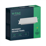 18W(1980Lm) LED panelis iebūvējams, kvadrāta, V-TAC, IP20, 220x220x28,8mm, iebūv. izm 170mm , neitrāli balta gaisma 4000K