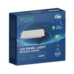 24W(2640Lm) LED CREE panelis, balts, kvadrāts, 293x293x28,8mm, iebūv. izm 242mm, IP20, V-TAC, iebūvējams, 3IN1