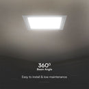 24W(2640Lm) LED paneel süvistatav ruut, IP20, V-TAC SAMSUNG, valge, neutraalne valge valgus 4000K