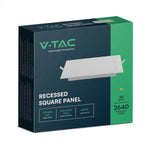 24W(2500Lm) LED panelis iebūvējams, kvadrāta, V-TAC, IP20, 293x293x28,8mm, iebūv. izm 242mm , auksti balta gaisma 6500K