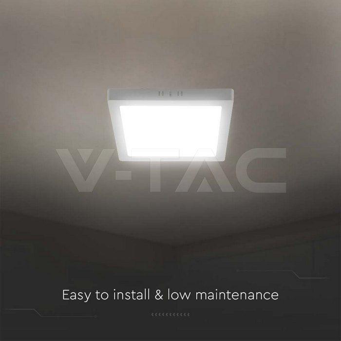 6W(630Lm) LED kvadrātveida virsapmetuma panelis, V-TAC VT-60006CCT, CREE SMD, 105Lm/W, IP20, balts, 120,8x120,8x30,7mm, 120°, 6 gadu garantija, 3in1 gaisma 3000K/4000K/6500K