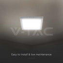 6W(630Lm) LED kvadrātveida virsapmetuma panelis, V-TAC VT-60006CCT, CREE SMD, 105Lm/W, IP20, balts, 120,8x120,8x30,7mm, 120°, 6 gadu garantija, 3in1 gaisma 3000K/4000K/6500K
