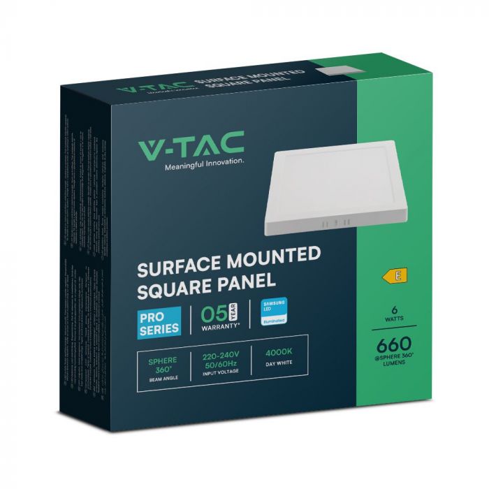 24W (2640Lm) LED-paneel, IP20, V-TAC SAMSUNG, valge, 6500K külmvalge valgus