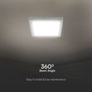 12W(1200Lm) LED panelis virsapmetuma kvadrāta, IP20, V-TAC SAMSUNG, balts, silti balta gaisma 3000K