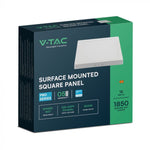 18W(1850Lm) LED-kupolarmatur, V-TAC SAMSUNG, IP20, fyrkantig, vit, varmvitt ljus 3000K
