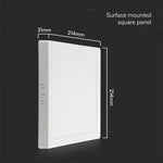 18W(1850Lm) LED-kupolarmatur, V-TAC SAMSUNG, IP20, fyrkantig, vit, varmvitt ljus 3000K