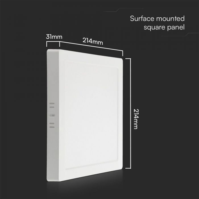 18W(1850Lm) LED-kupolarmatur, V-TAC SAMSUNG, IP20, fyrkantig, vit, varmvitt ljus 3000K