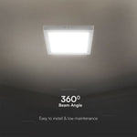 24W (2500Lm) LED pinnapealne paneel, V-TAC SAMSUNG, IP20, ruudukujuline, valge, soe valge valgus 3000K SQ