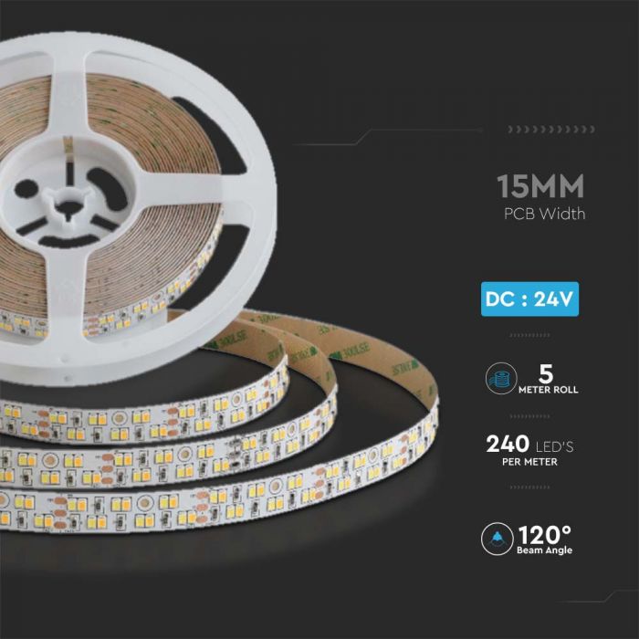 Hind 1m_21W(2340Lm) 24V LED ribale, V-TAC, veekindel IP20,3IN1 CCT hind