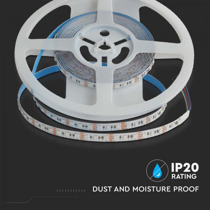 Cena par 1m_12W 24V LED lente,SMD3535, 8mm, V-TAC, ūdensnedroša IP20, RGB