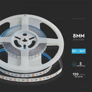 Cena par 1m_12W 24V LED lente,SMD3535, 8mm, V-TAC, ūdensnedroša IP20, RGB