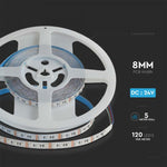 Cena par 1m_12W 24V LED lente,SMD3535, 8mm, V-TAC, ūdensnedroša IP20, RGB