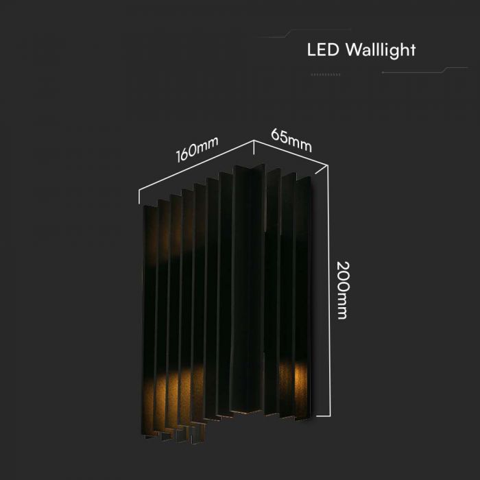 12W(1250Lm) LED Facade light, V-TAC, IP65, black, neutral white light 4000K